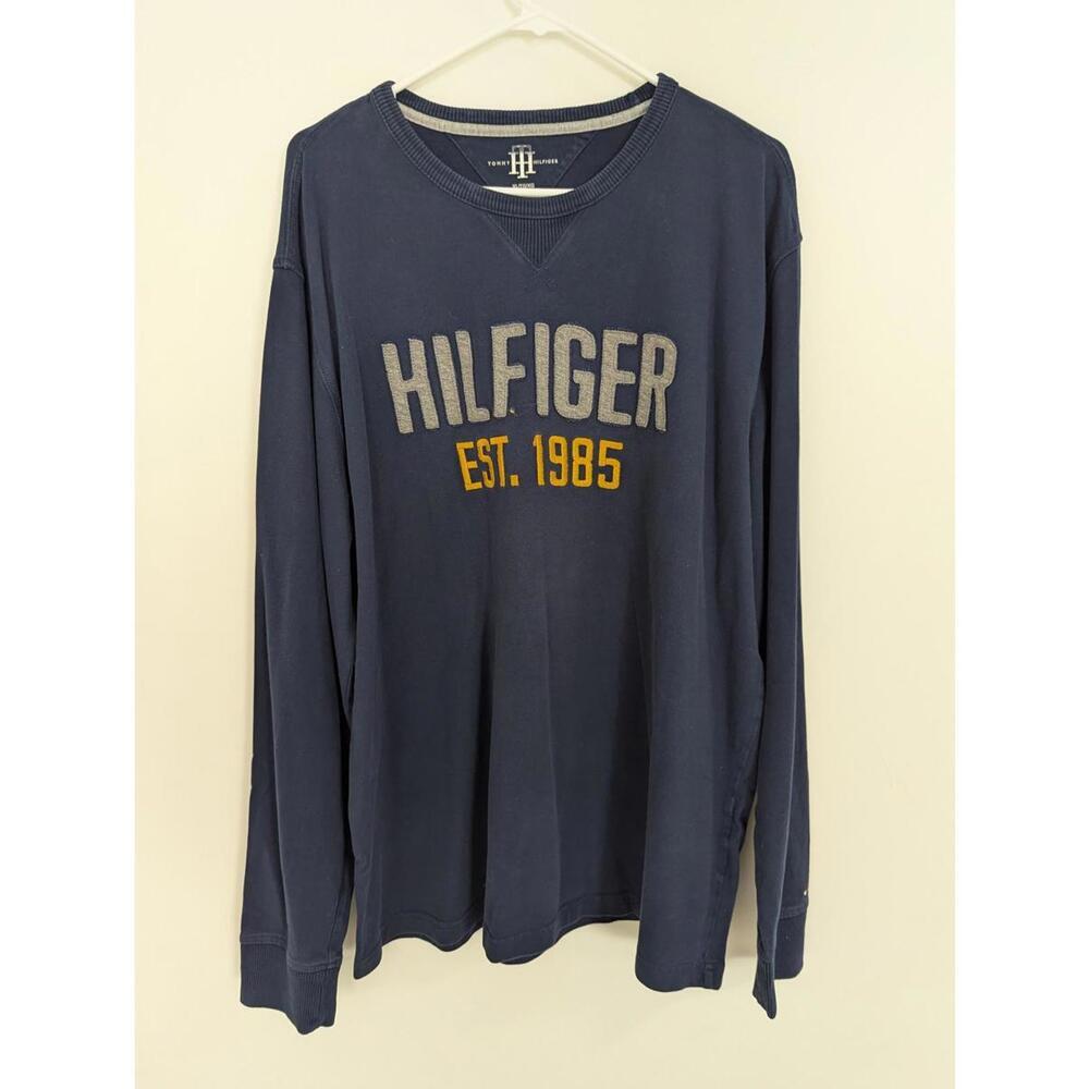 Tommy Hilfiger Men's Sweatshirt Size Large 100% Cotton Y2K Gorpcore Streetwear